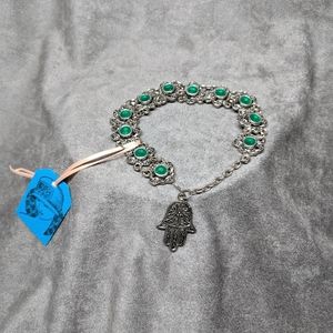 Vintage Silver Hamsa Hand Bracelet